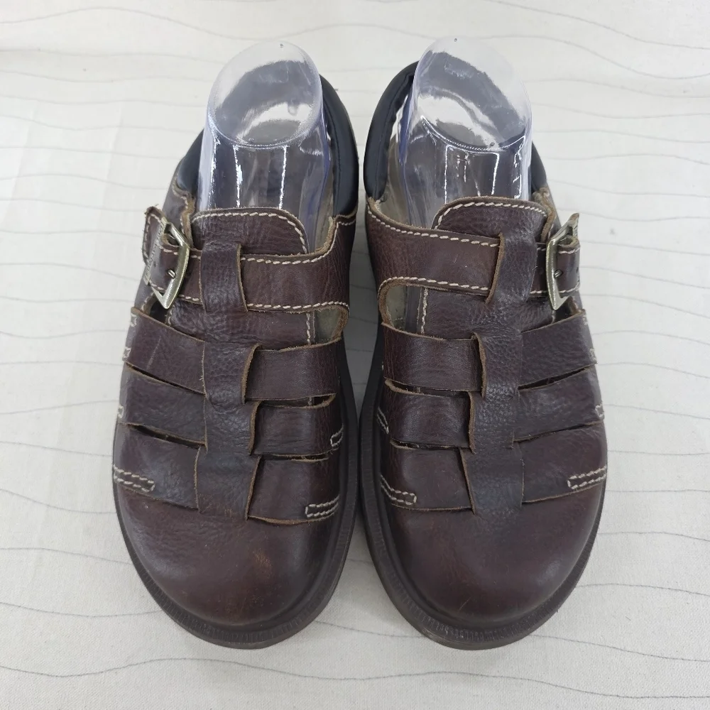 VNTG Dr Martens Mens Fisherman Brown Leather Chunky Closed Sandals 8332 Size 10